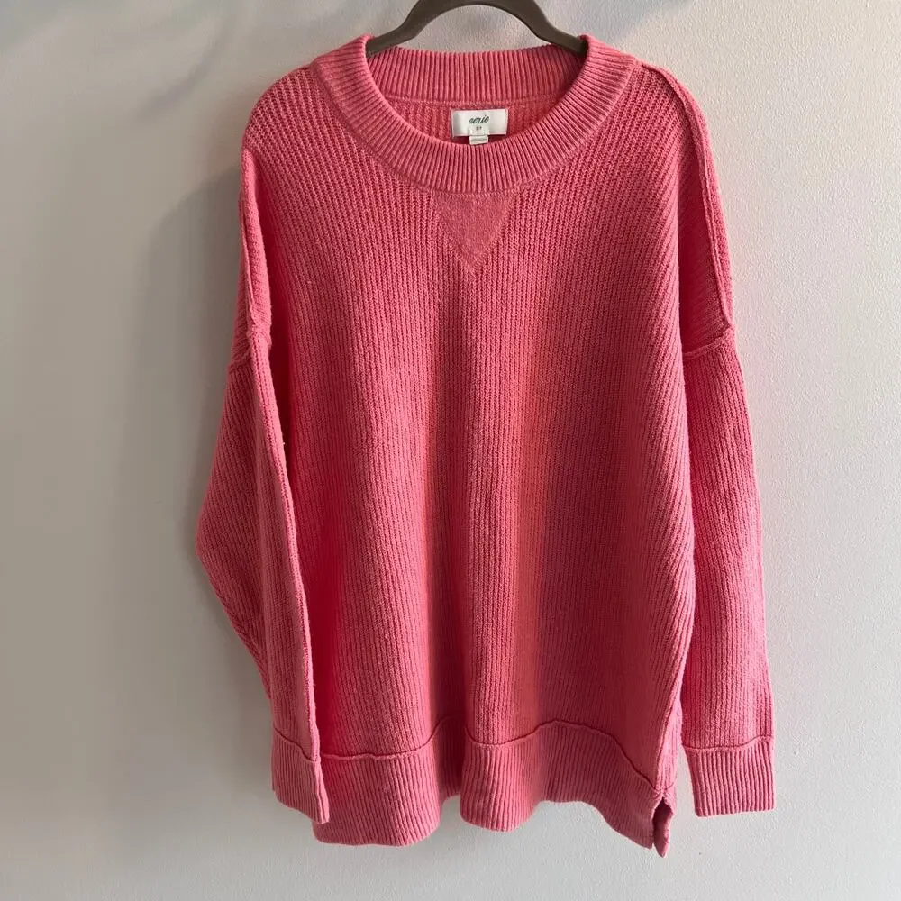 Aerie Pink Oversized Pullover Sweater Size S